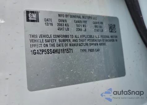 2017 Buick Lacrosse Essence из США, поврежденный, VIN 1G4ZP5SS4HU181571